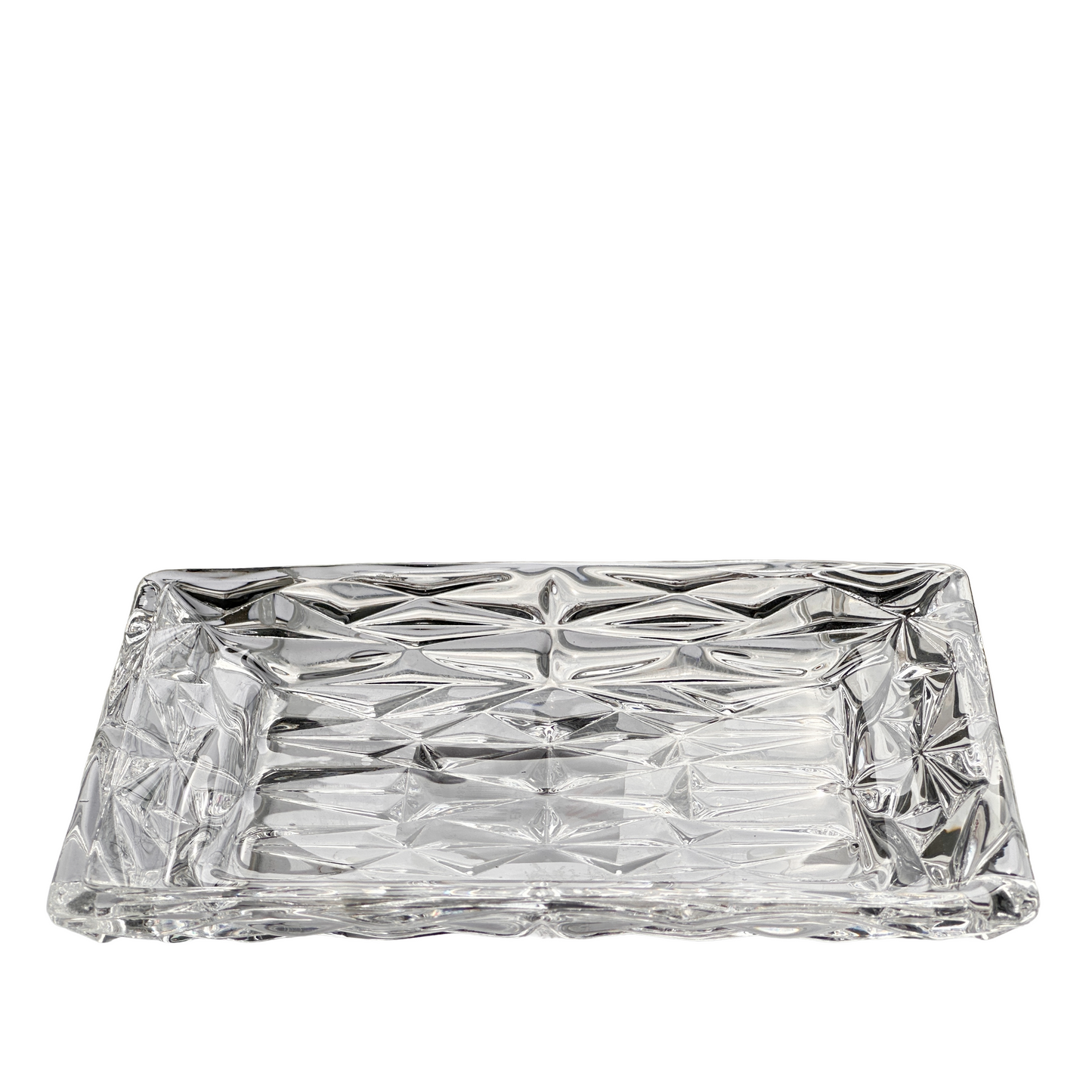 Butter Keeper Dish Diamond Cut‑Glass with Faceted Lid Retro Kitchen Serveware
