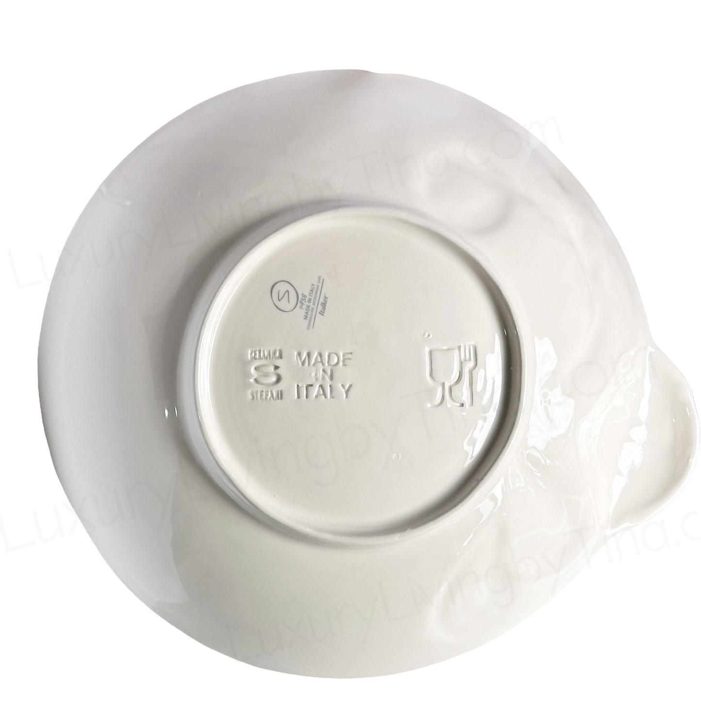 Lobster Seafood Bowl Large White Ceramic Embossed Shellfish by Stefani Ceramiche