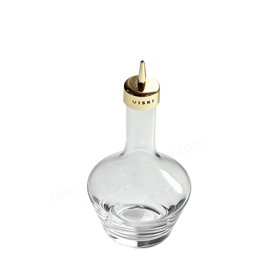 Viski Bitters Bottle Sleek Glass Design With Gold Dasher Top - Barware