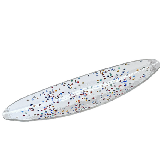 Murano Glass Millefiori Bowl Canoe Shape Handmade in Italy byYalos Murano Glass