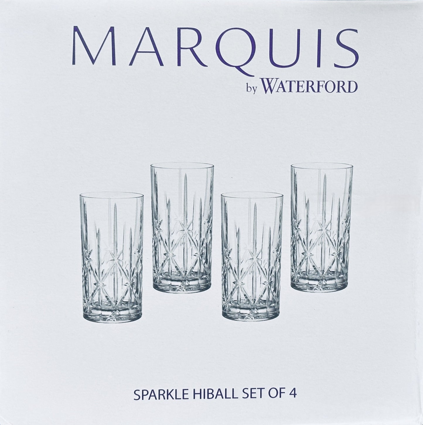 Waterford Crystal Marquis Sparkle Hiball Tumbler Biccieri Blown Glass Set of 4