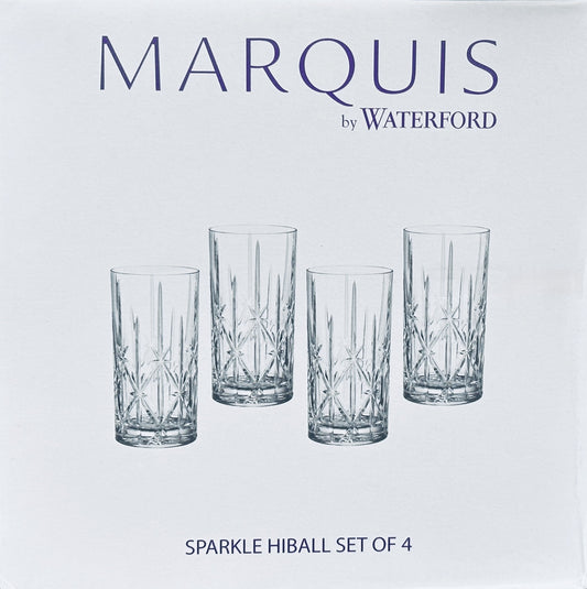 Waterford Crystal Marquis Sparkle Hiball Tumbler Biccieri Blown Glass Set of 4