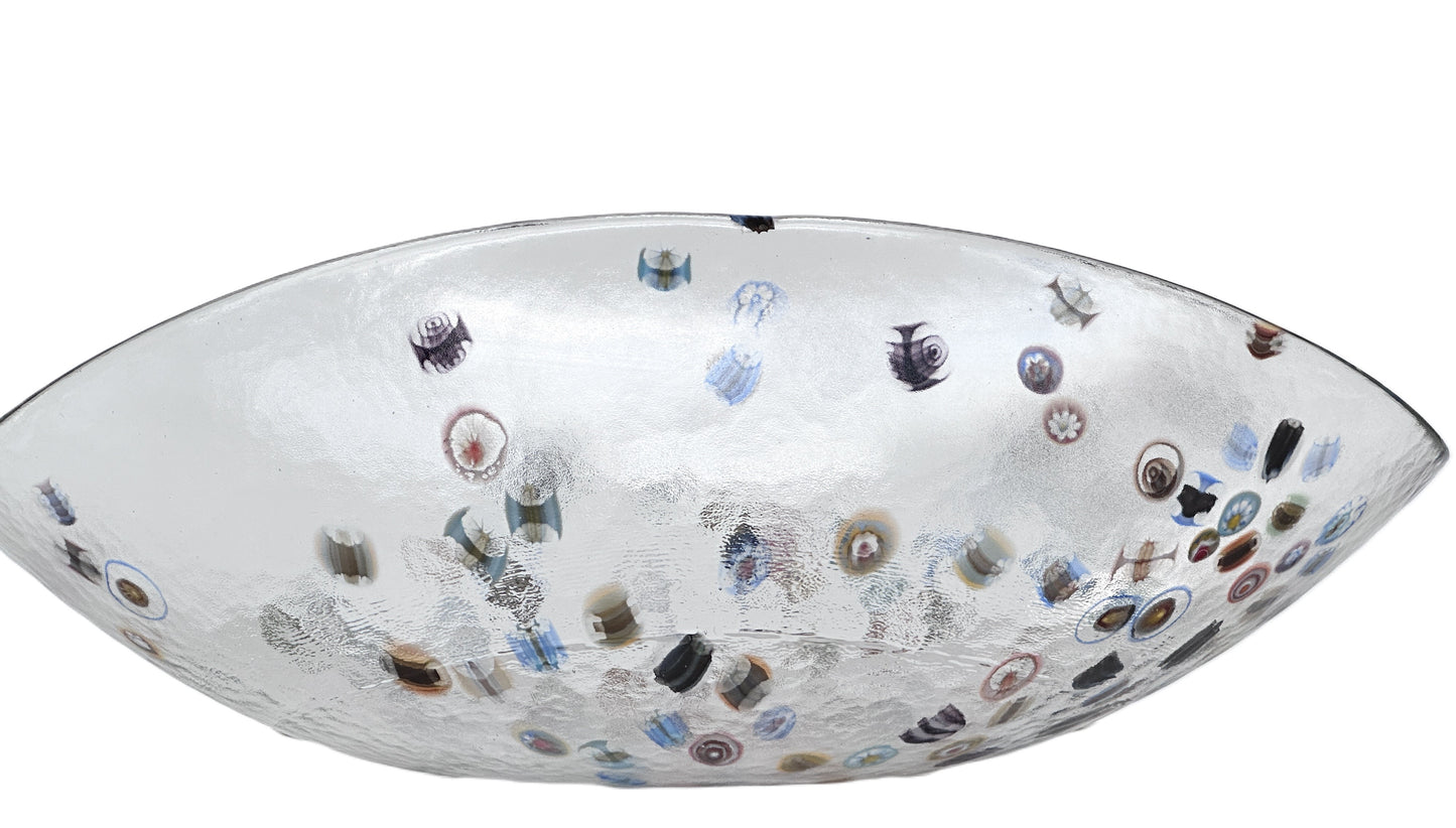 Murano Glass Millefiori Bowl Curved Sides Handmade in Italy byYalos Murano Glass