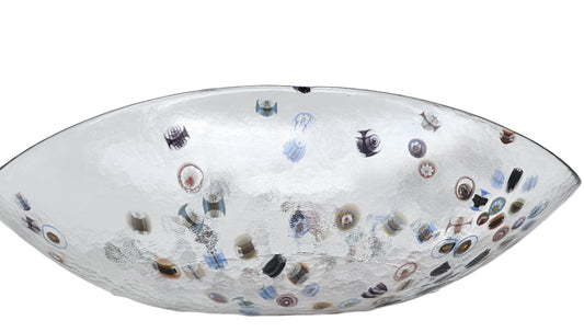Murano Glass Millefiori Bowl Curved Sides Handmade in Italy byYalos Murano Glass