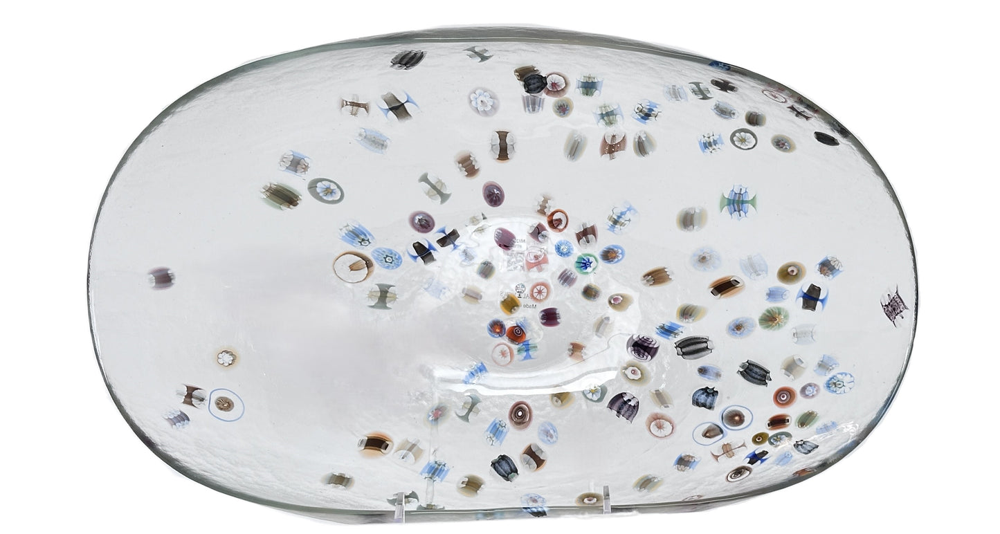 Murano Glass Millefiori Bowl Curved Sides Handmade in Italy byYalos Murano Glass