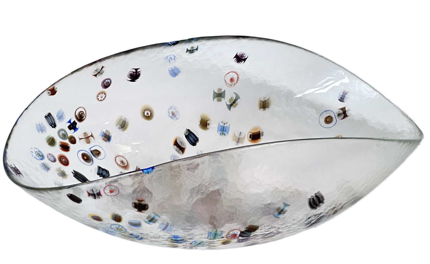 Murano Glass Millefiori Bowl Curved Sides Handmade in Italy byYalos Murano Glass