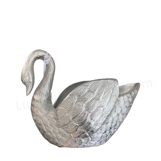 Silver Metal Swan Wine Chiller, Wine Holder, Ice Bucket