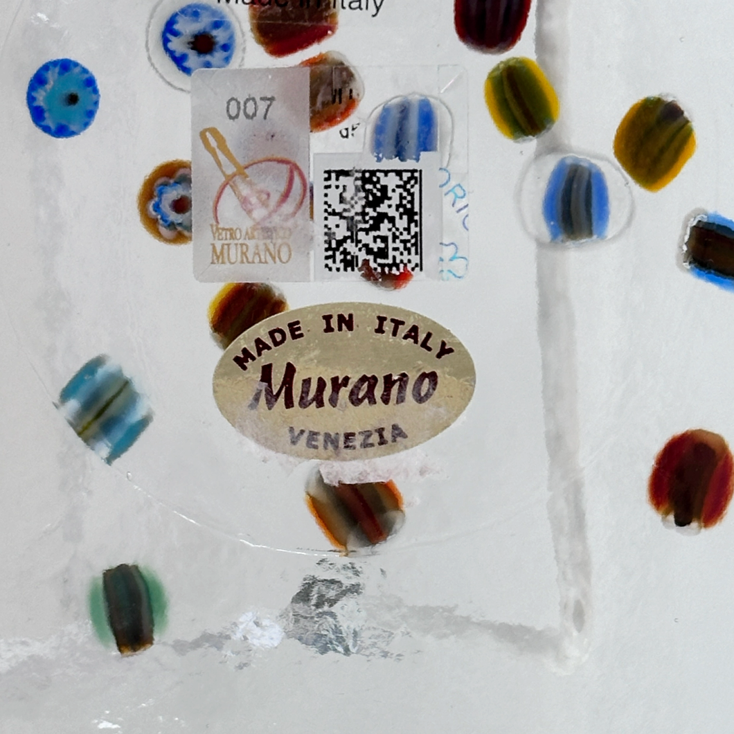 Murano Glass Millefiori Bowl Canoe Shape Handmade in Italy byYalos Murano Glass