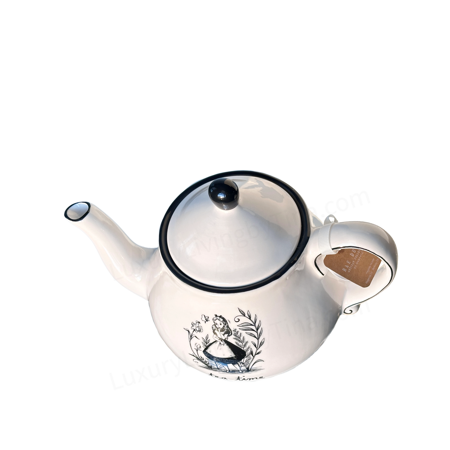 Disney Alice In Wonderland "TEA TIME" Ceramic Teapot Collectible Decor