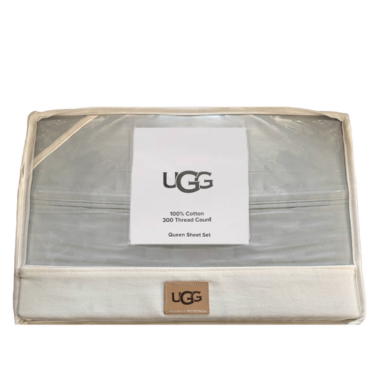Ugg Queen Size Bedsheets Elegant Lush Gray 4 Piece Flat Sheet Fitted Sheet 2 Pillow Cases